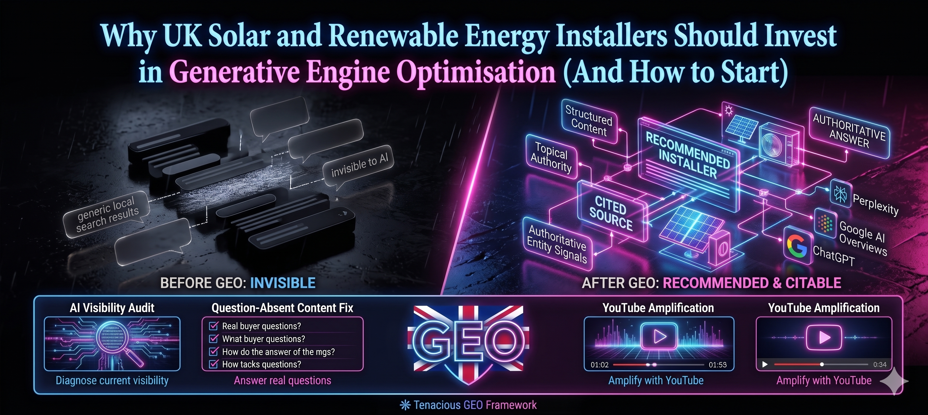 GEO for UK Solar and Renewable Energy Installers: How to Get Recommended by ChatGPT, Perplexity and Google AI